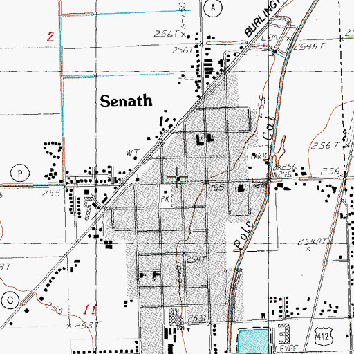 Topographic Map of Senath Post Office, MO
