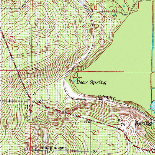 Topographic Map of Bear Spring, FL