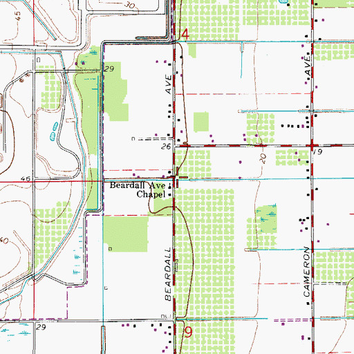 Topographic Map of Beardell Avenue Chapel, FL