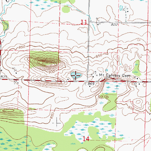 Topographic Map of School Pond, WI