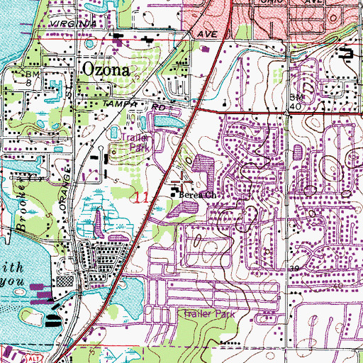Topographic Map of Berea Church, FL