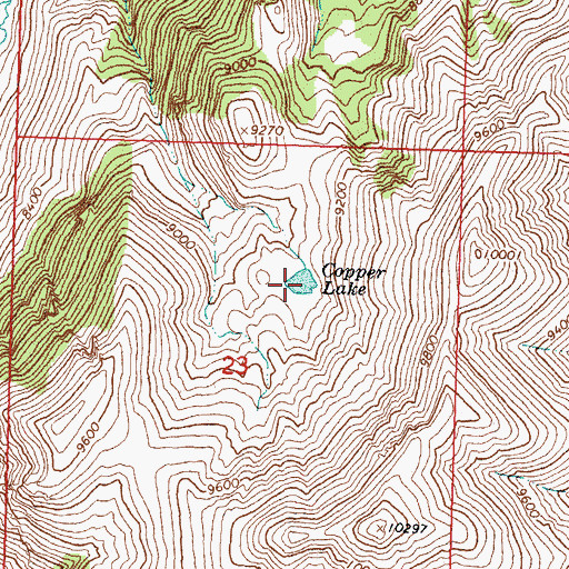 Topographic Map of Copper Lake, ID