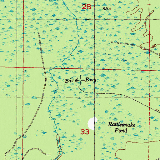 Topographic Map of Bird Bay, FL