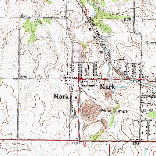 Topographic Map of Mark Post Office, IL