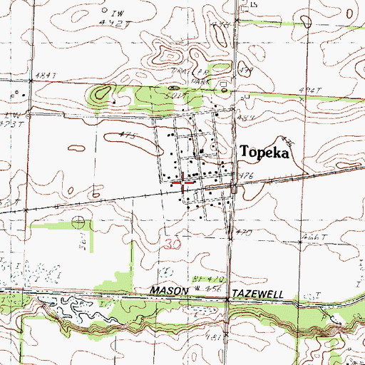Topographic Map of Topeka Post Office, IL