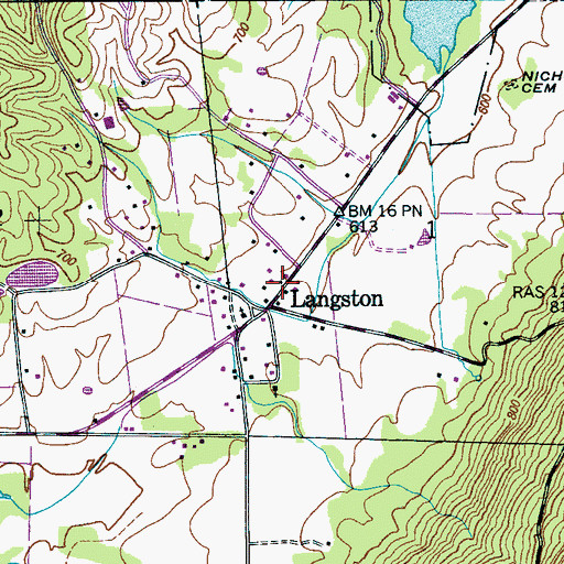Topographic Map of Langston Post Office, AL