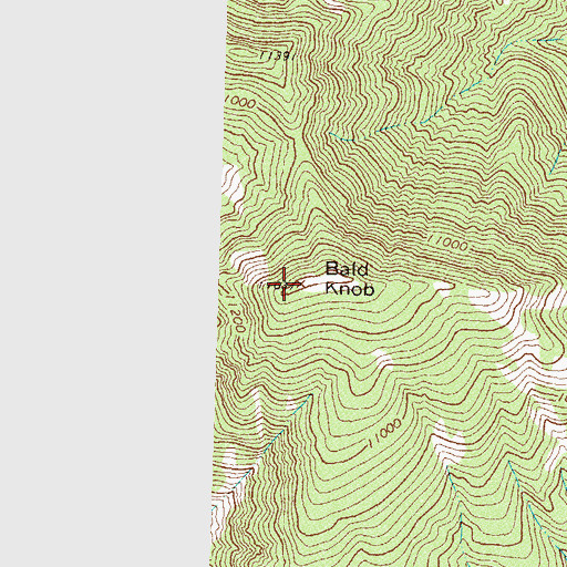 Topographic Map of Bald Knob, CO