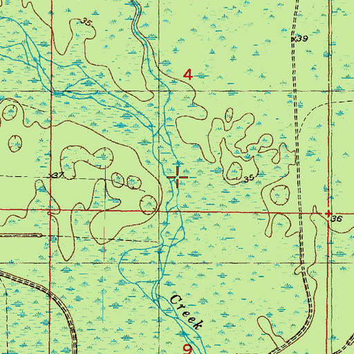 Topographic Map of Britt Creek, FL