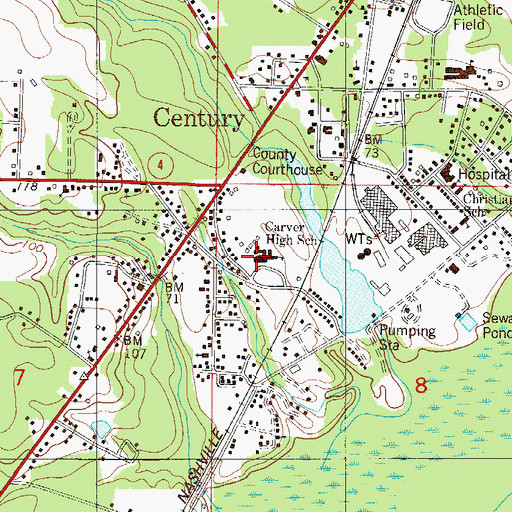 Topographic Map of Carver High School, FL