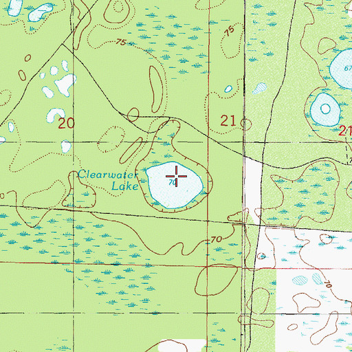 Topographic Map of Clearwater Lake, FL
