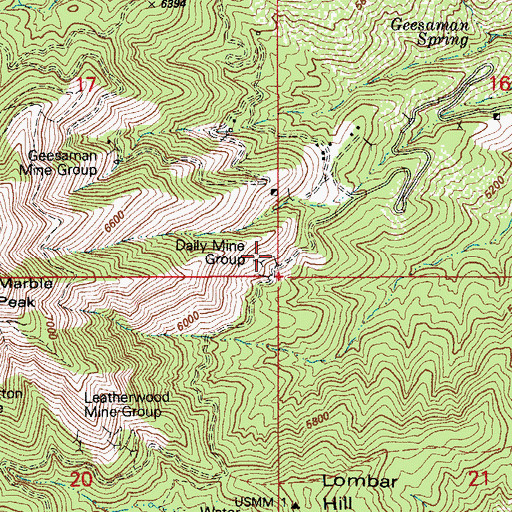Topographic Map of Darly Mine Group, AZ