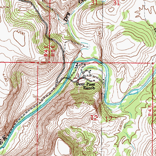Topographic Map of Deer Pass Ranch, AZ