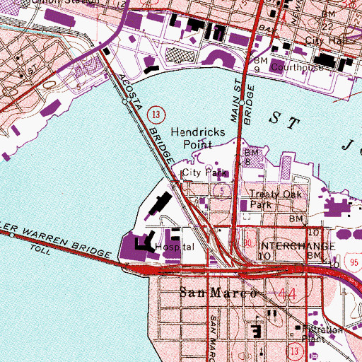 Topographic Map of Hendricks Point, FL