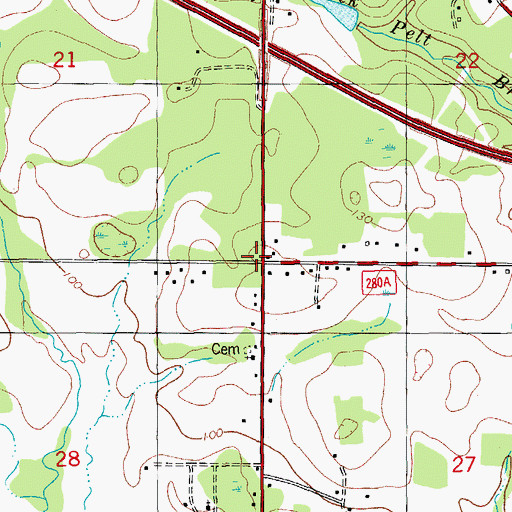 Topographic Map of Holly Grove Church, FL