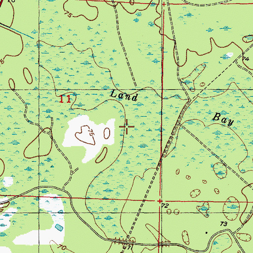 Topographic Map of Land Bay, FL