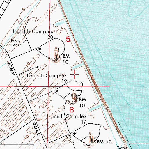 Topographic Map of Launch Complex 19, FL