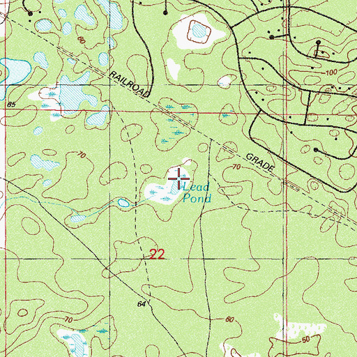 Topographic Map of Lead Pond, FL