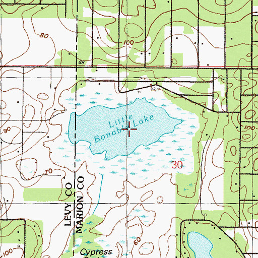 Topographic Map of Little Bonable Lake, FL