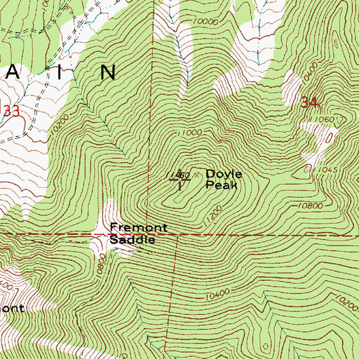 Topographic Map of Doyle Peak, AZ