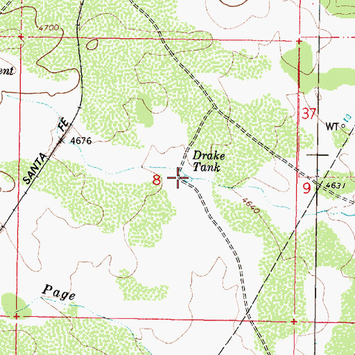 Topographic Map of Drake Tank, AZ