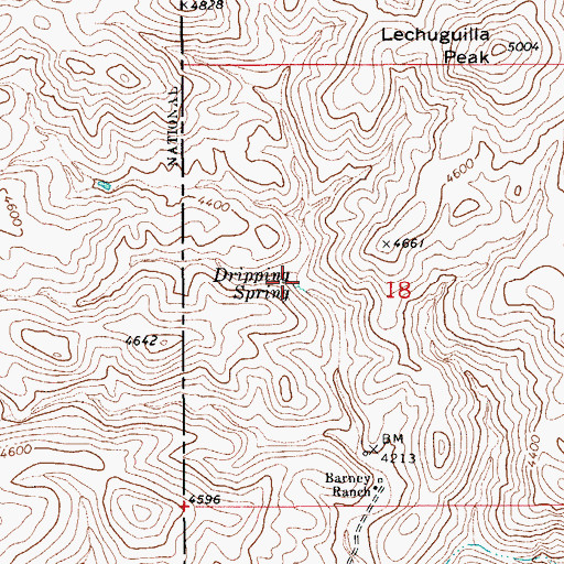 Topographic Map of Dripping Spring, AZ