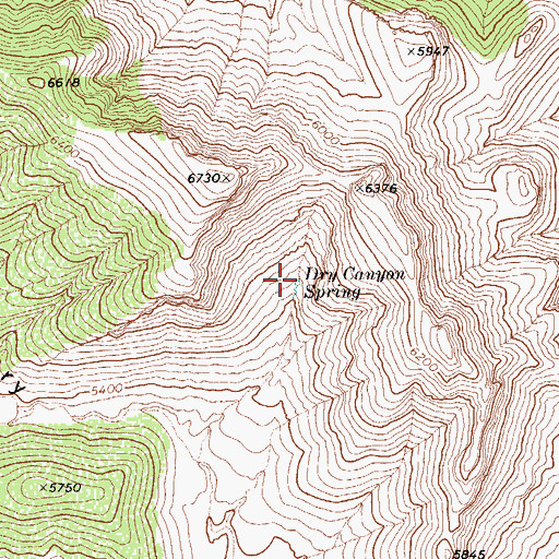 Topographic Map of Dry Canyon Spring, AZ