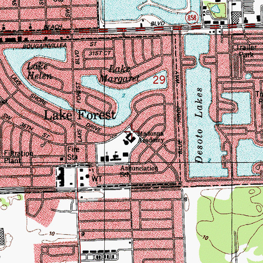 Topographic Map of Madonna Academy, FL