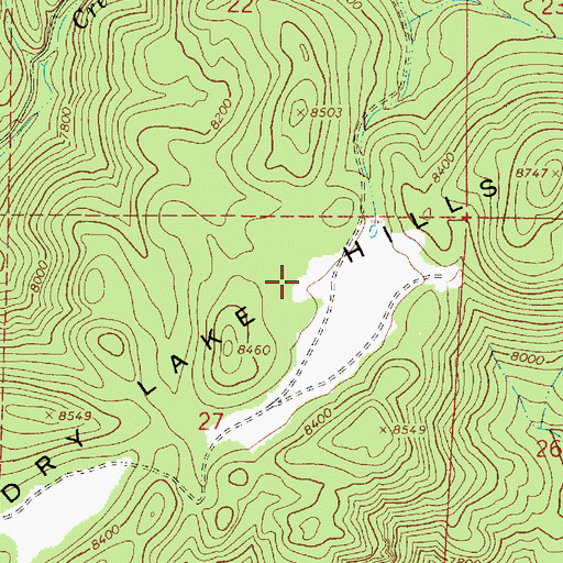 Topographic Map of Dry Lake Hills, AZ