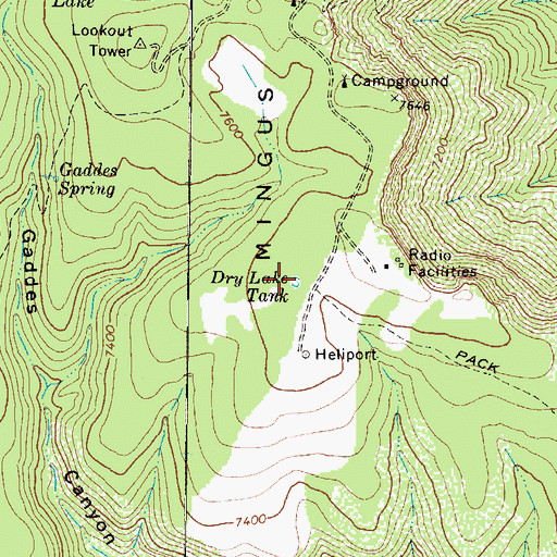 Topographic Map of Dry Lake Tank, AZ