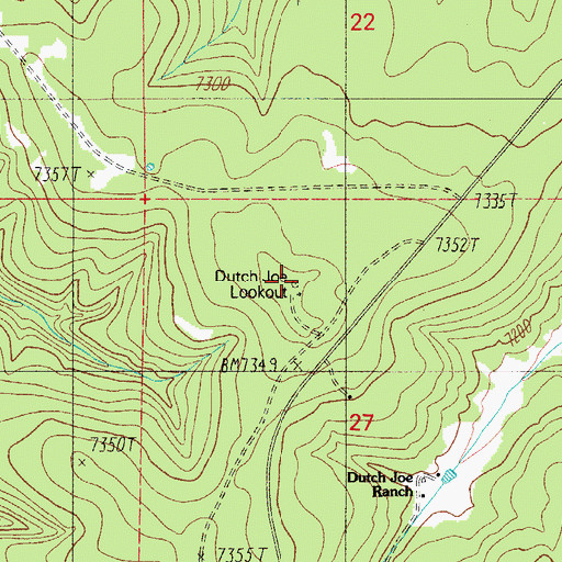 Topographic Map of Dutch Joe Lookout, AZ