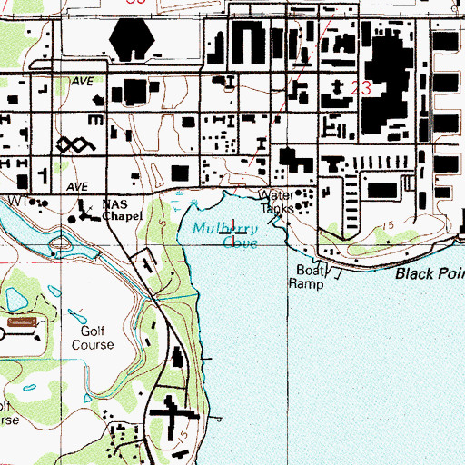 Topographic Map of Mulberry Cove, FL