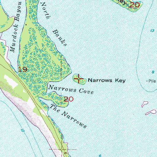 Topographic Map of Narrows Key, FL