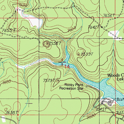 Topographic Map of East Fork Woods Canyon, AZ