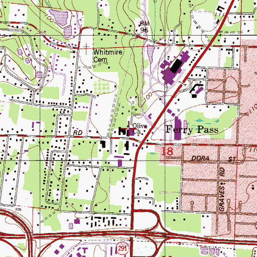 Topographic Map of Olive Church, FL