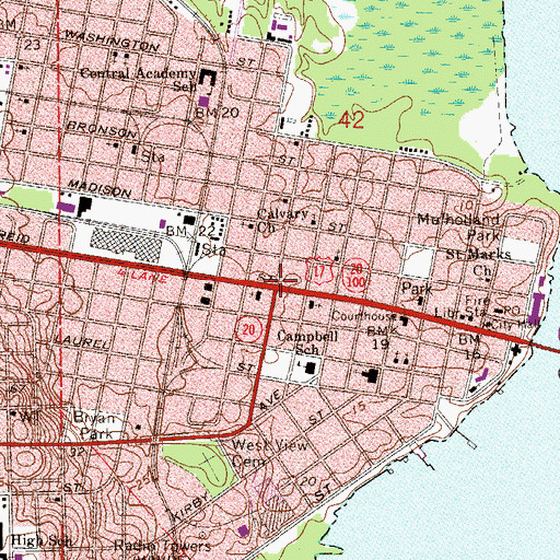 Topographic Map of Palatka, FL