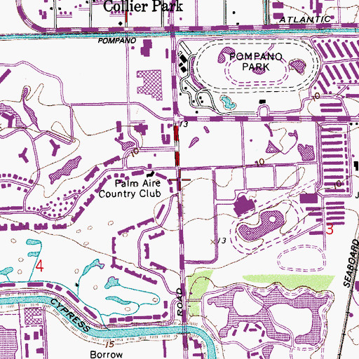 Topographic Map of Palm Aire Country Club, FL