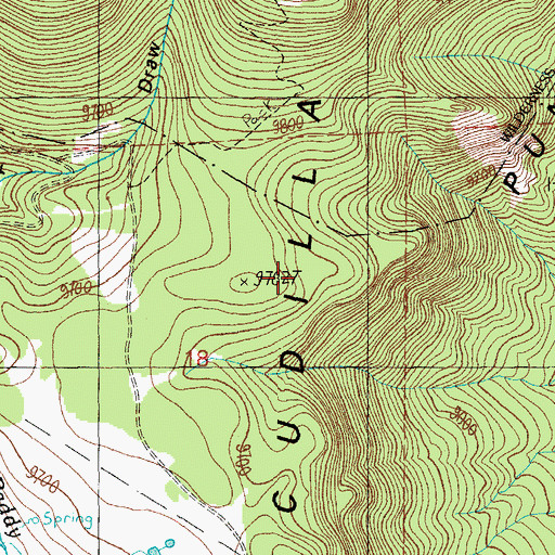 Topographic Map of Escudilla Mountain, AZ