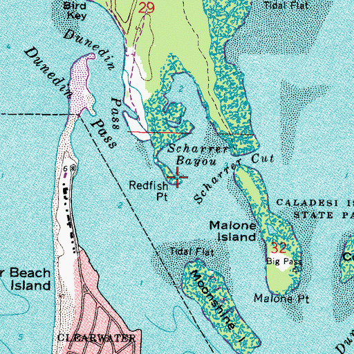 Topographic Map of Redfish Point, FL