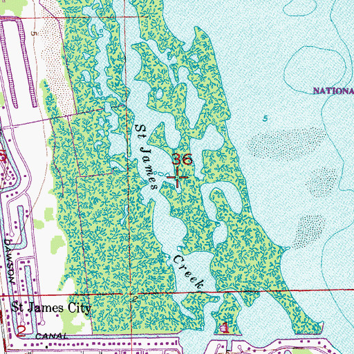 Topographic Map of Saint James Creek, FL