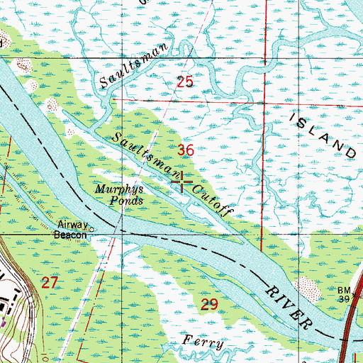 Topographic Map of Saultsman Cutoff, FL