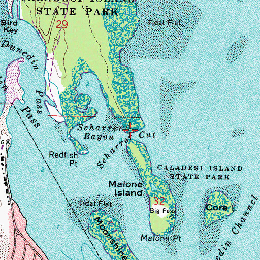 Topographic Map of Scharrer Cut, FL