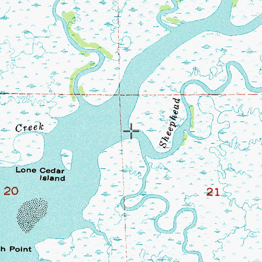Topographic Map of Sheephead Creek, FL