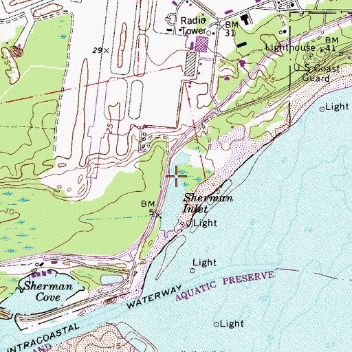 Topographic Map of Sherman Inlet, FL