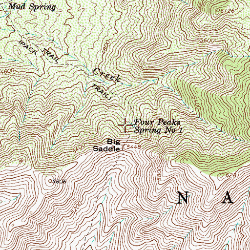 Topographic Map of Four Peaks Spring Number One, AZ