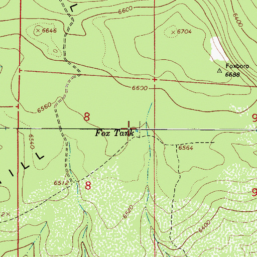 Topographic Map of Fox Tank, AZ