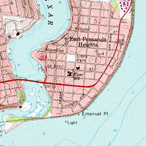 Topographic Map of Suter School, FL