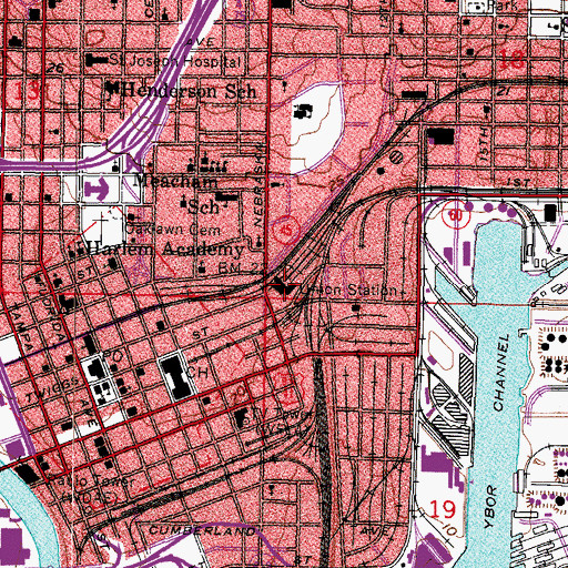 Topographic Map of Union Station, FL
