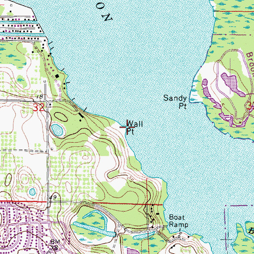 Topographic Map of Wall Point, FL