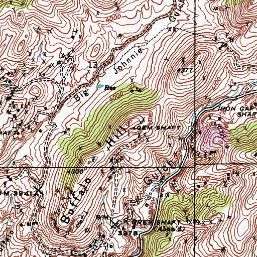 Topographic Map of Gem Shaft, AZ