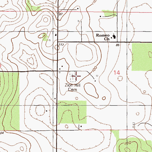 Topographic Map of Zion Hill Cemetery, FL